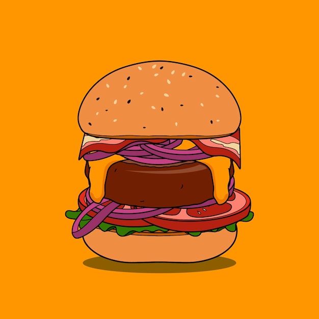 Free vector hand drawn burger illustration