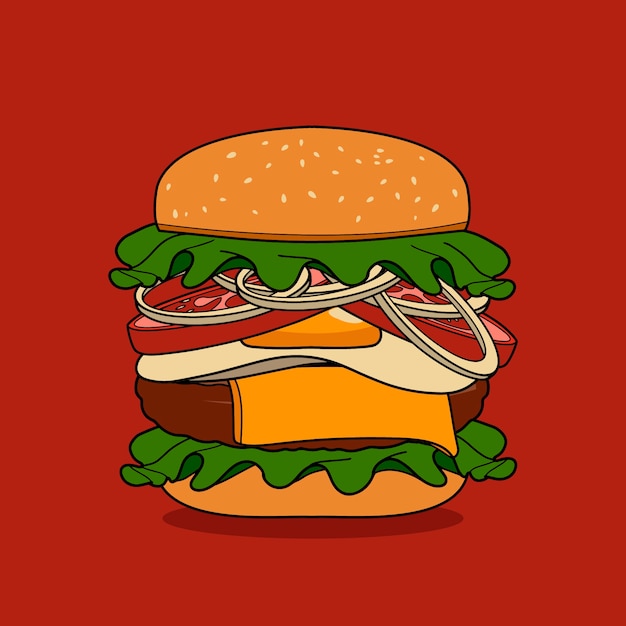 Hand drawn burger illustration