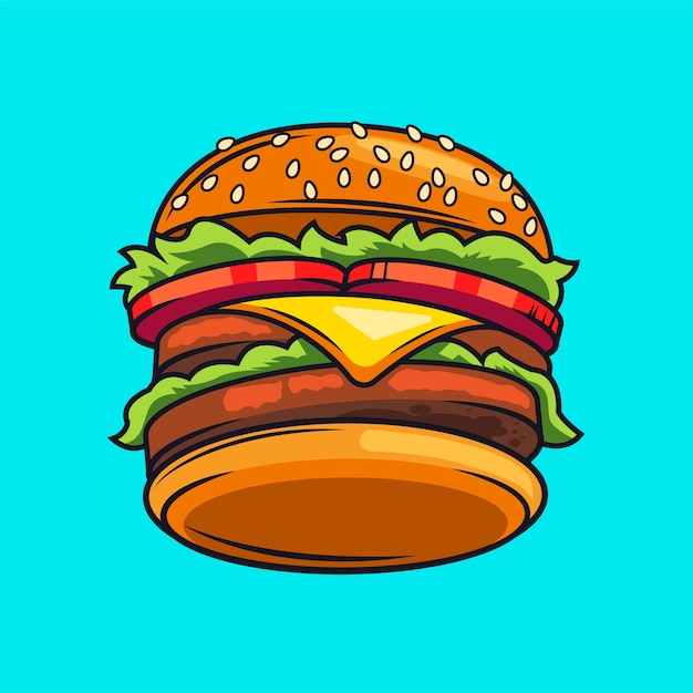 Hand drawn burger illustration