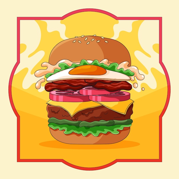 Hand drawn burger illustration