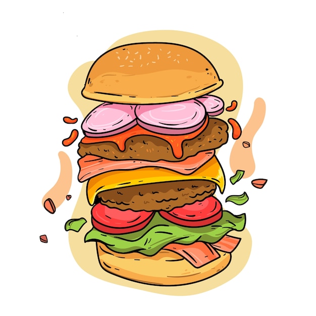 Free vector hand drawn burger illustration