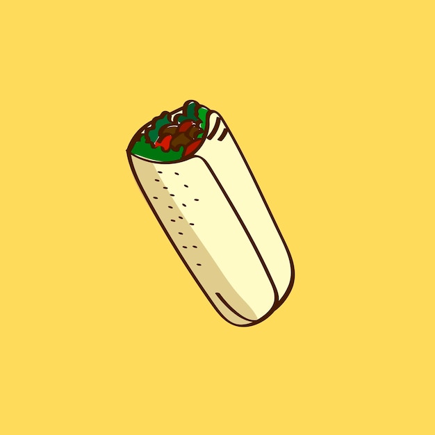 Free Vector hand drawn burrito mexican cuisine vector