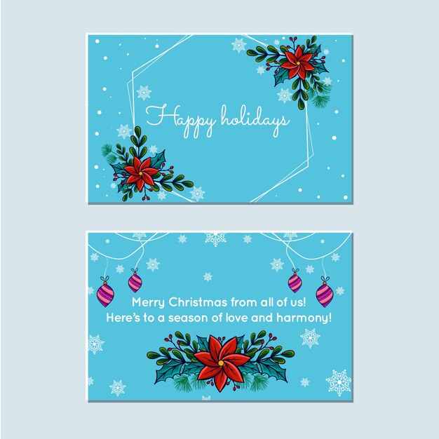 Hand drawn business christmas cards