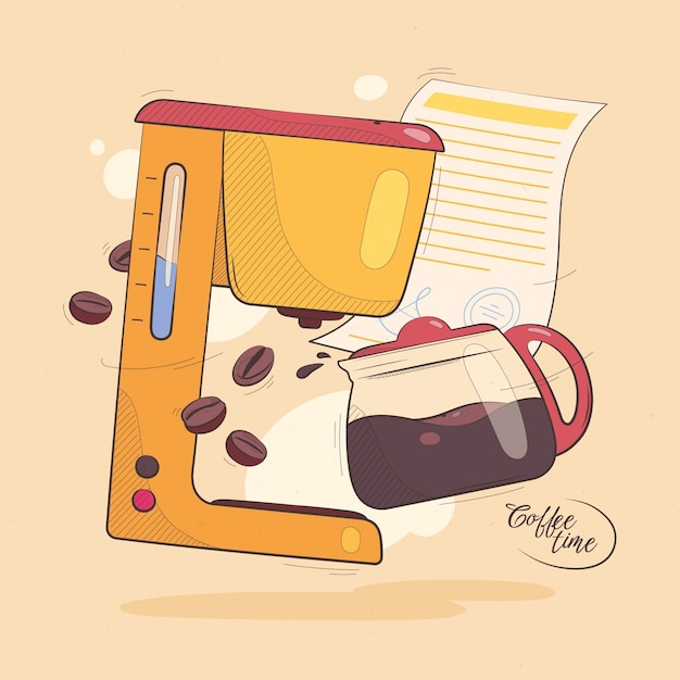 Hand drawn business coffee illustration