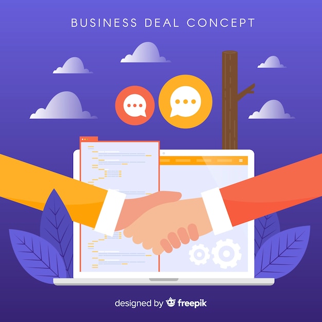 Free Vector hand drawn business deal concept