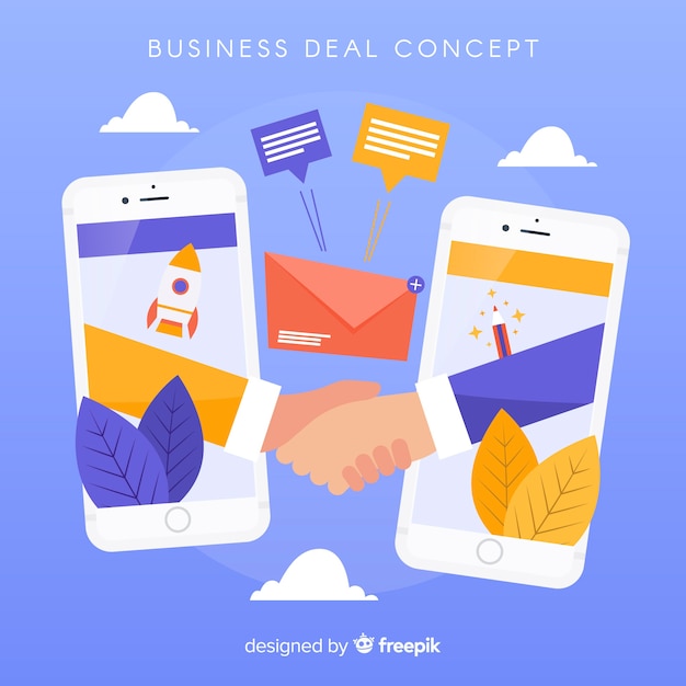 Hand drawn business deal concept