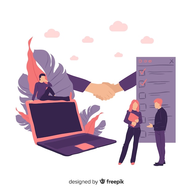 Hand drawn business deal concept