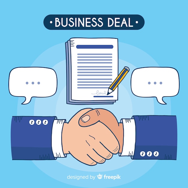 Free Vector hand drawn business deal concept