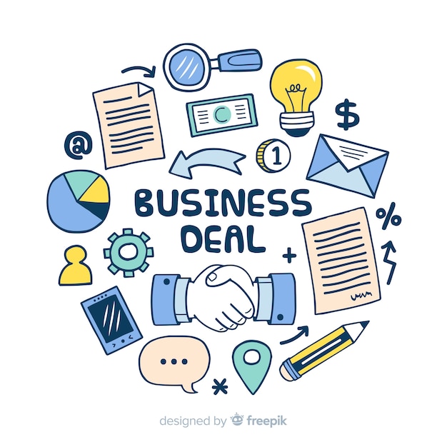 Hand drawn business deal concept