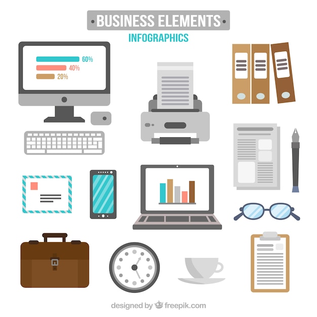 Hand drawn business elements pack