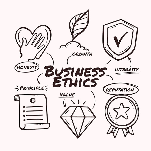 Hand drawn business ethics