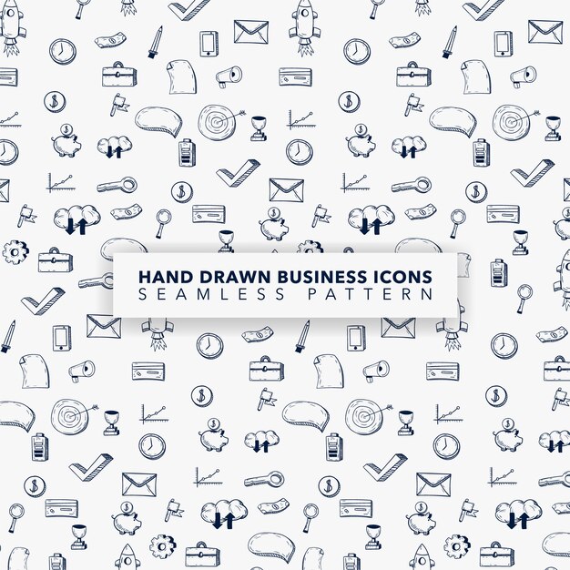 Hand drawn business icon pattern background