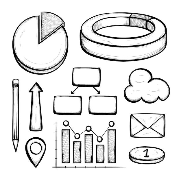 Hand drawn business infographic elements