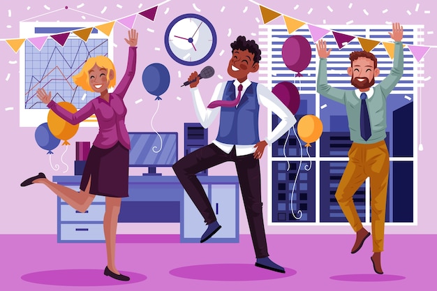 Free Vector hand drawn business party illustration