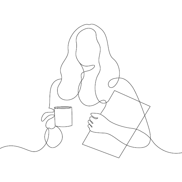 Hand drawn business woman drawing illustration