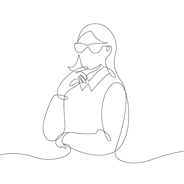 Hand drawn business woman drawing illustration