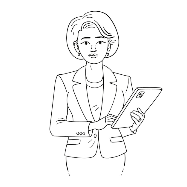 Free Vector hand drawn business woman drawing illustration