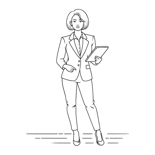 Free Vector hand drawn business woman drawing illustration