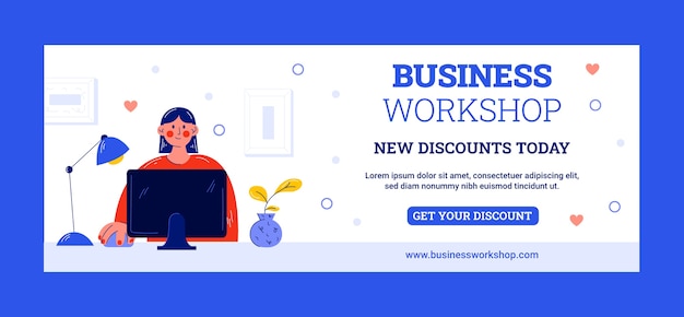 Hand drawn business workshop facebook cover