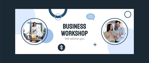 Hand drawn business workshop facebook cover