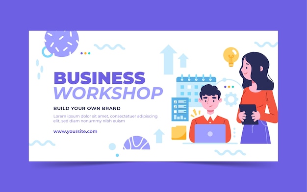 Hand drawn business workshop facebook post