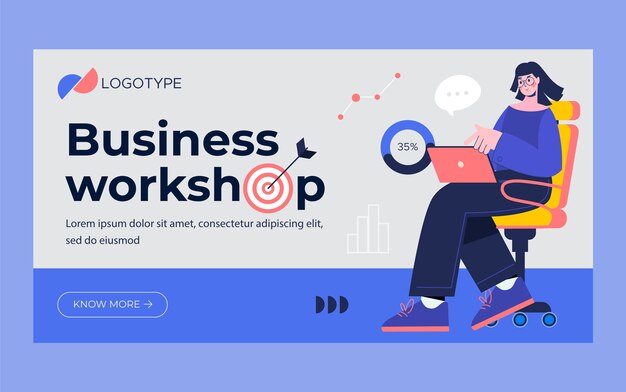 Hand drawn business workshop facebook template