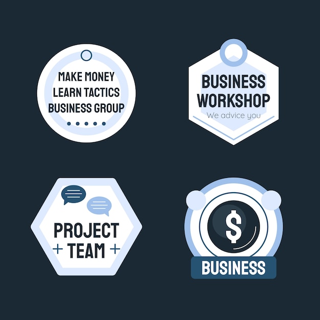 Hand drawn business workshop labels