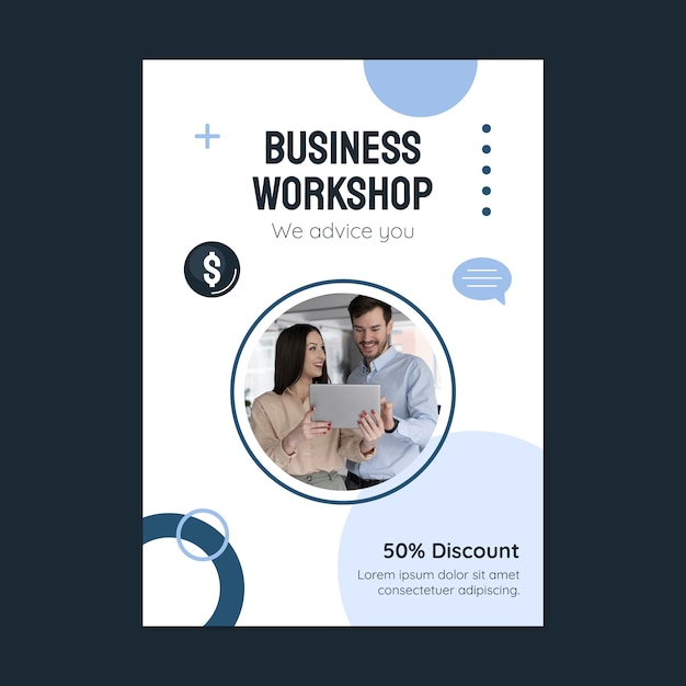 Free Vector hand drawn business workshop poster