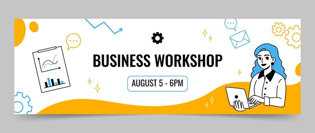 Hand drawn business workshop twitter header