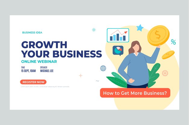 Hand drawn business workshop webinar template