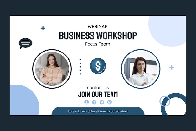 Hand drawn business workshop webinar