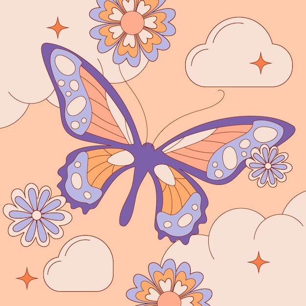 Hand drawn butterfly illustration