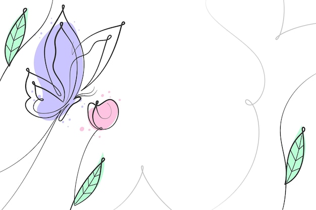 Free Vector hand drawn butterfly outline background