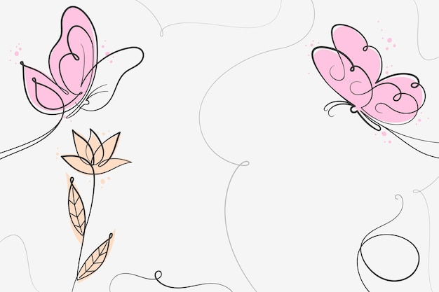 Free Vector hand drawn butterfly outline background