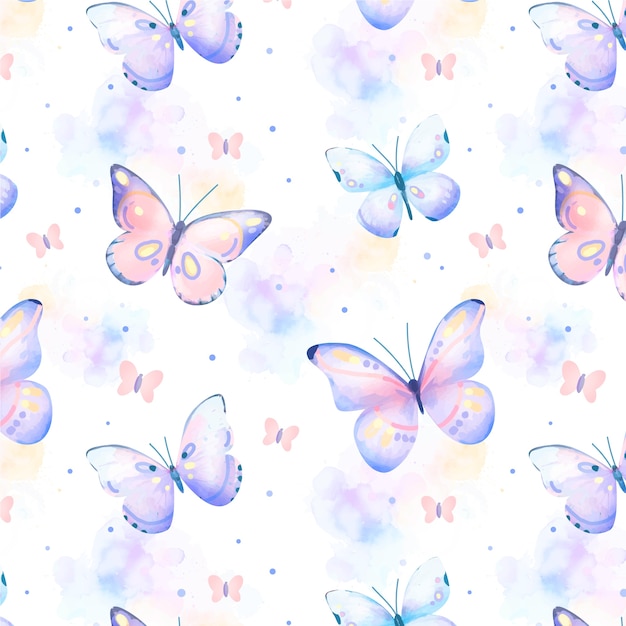 Free vector hand drawn butterfly pattern design