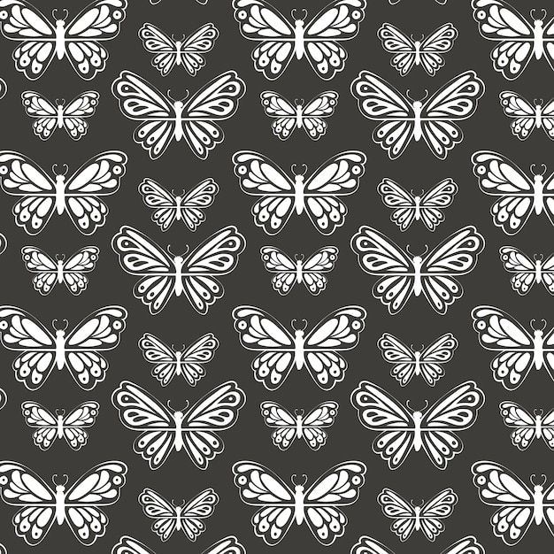 Free Vector hand drawn butterfly pattern