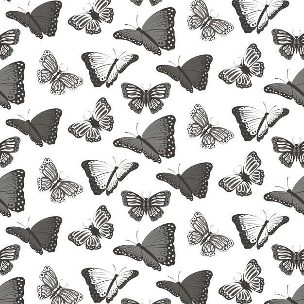 Free Vector hand drawn butterfly pattern