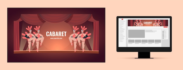 Free Vector hand drawn cabaret youtube channel art