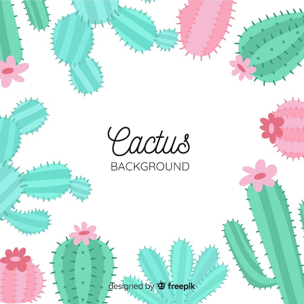 Free Vector hand drawn cactus background