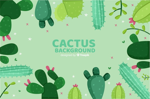 Hand drawn cactus background