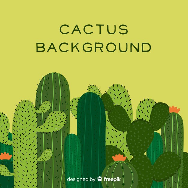 Hand drawn cactus background