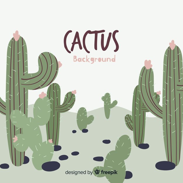 Hand drawn cactus background