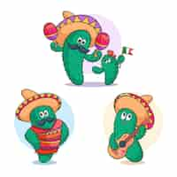 Free vector hand drawn cactus cartoon illustration