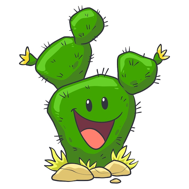 Free Vector hand drawn cactus cartoon illustration