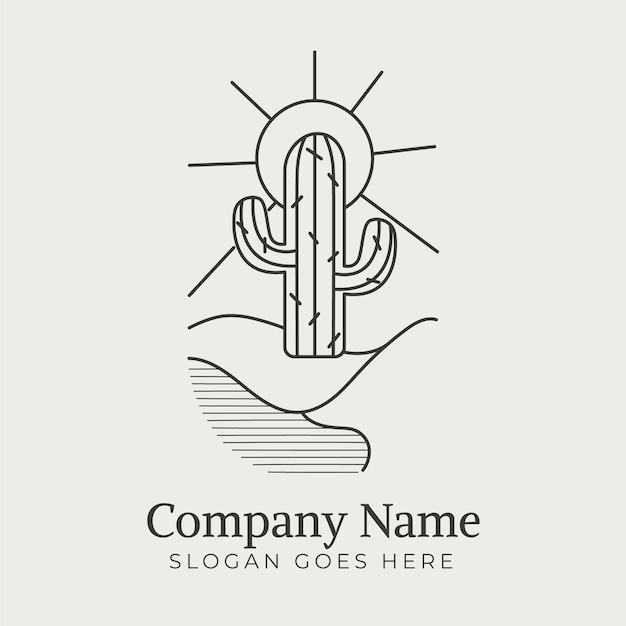 Free Vector hand drawn cactus logo design