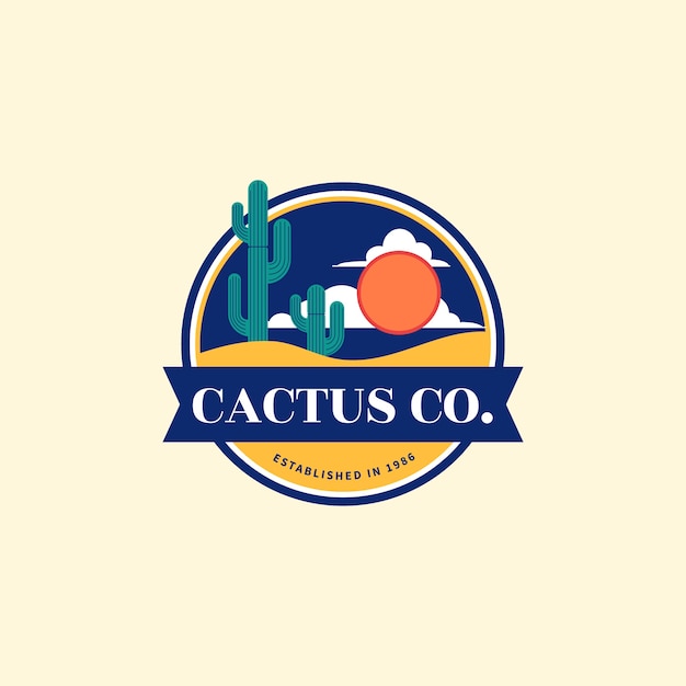 Free Vector hand drawn cactus logo template