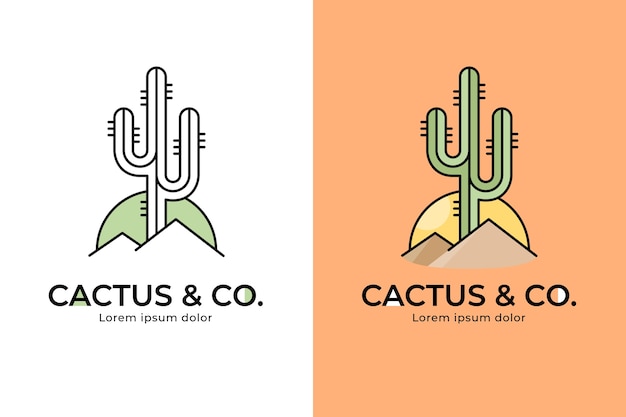 Hand drawn cactus logo template