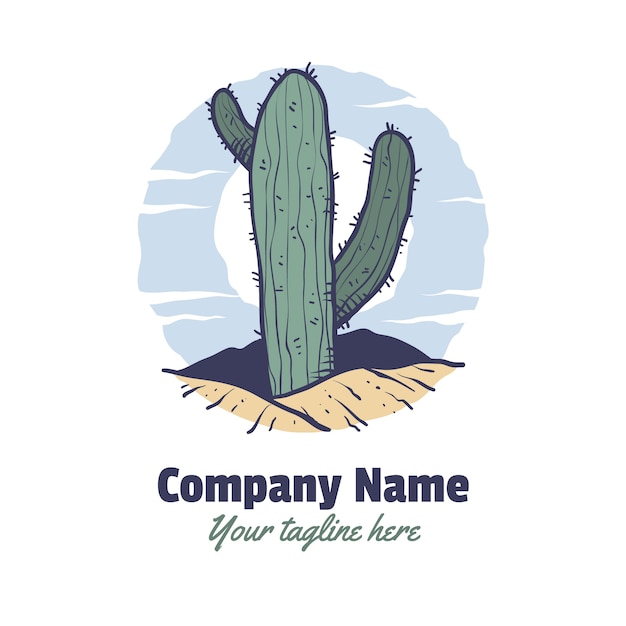 Free Vector hand drawn cactus logo template