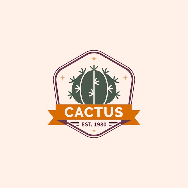 Free Vector hand drawn cactus logo template