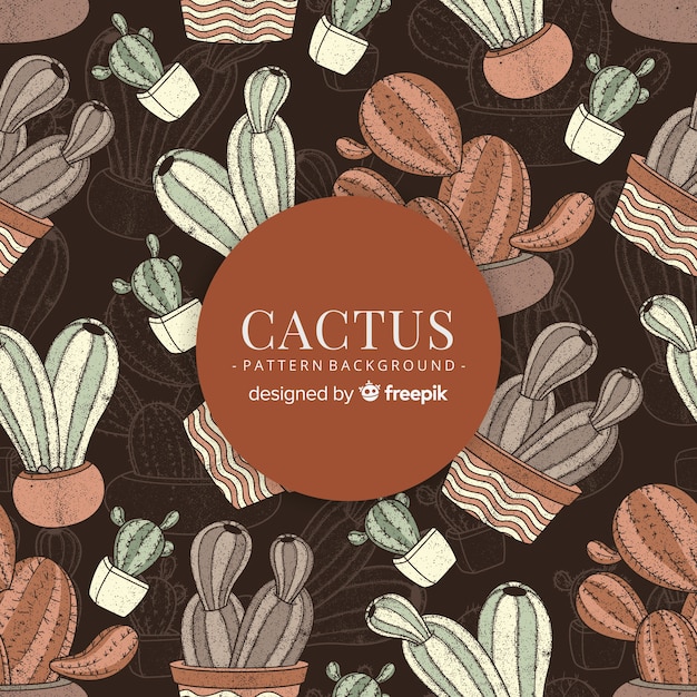 Hand drawn cactus pattern